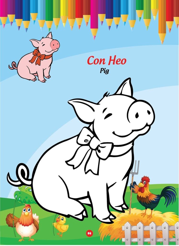 Sách - Bé tô màu và học tiếng anh theo chủ đề - Động vật nuôi