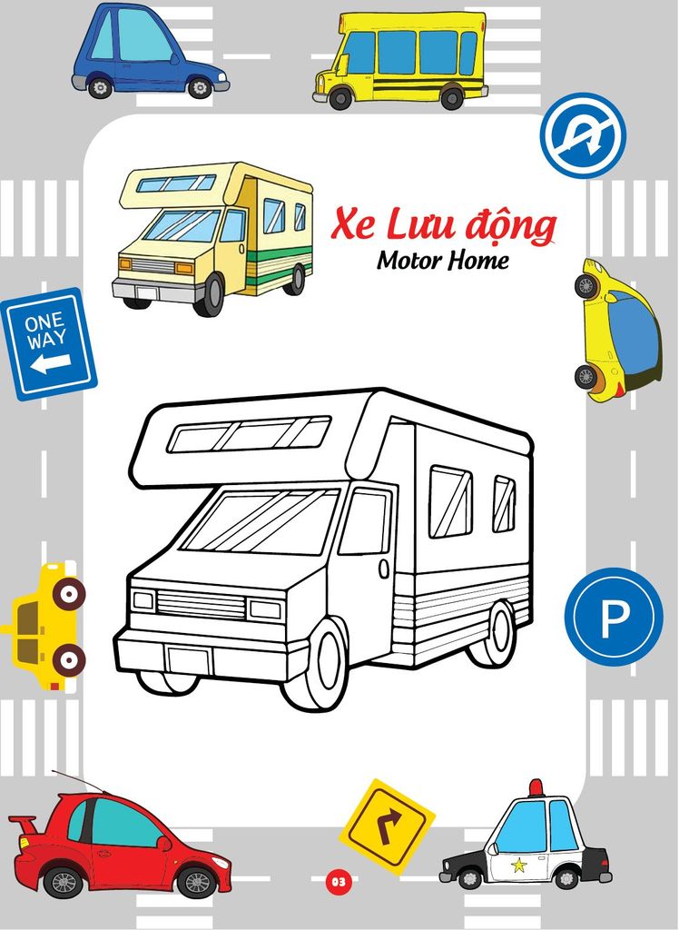 Bé tô màu và học tiếng anh theo chủ đề - Phương tiện giao thông