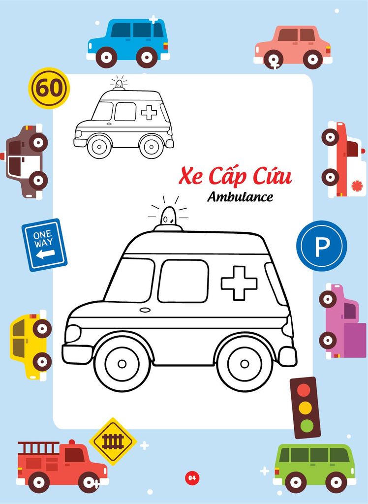 Bé tô màu và học tiếng anh theo chủ đề - Phương tiện giao thông
