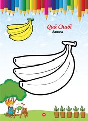 Sách - Bé tô màu và học tiếng anh theo chủ đề - Trái cây