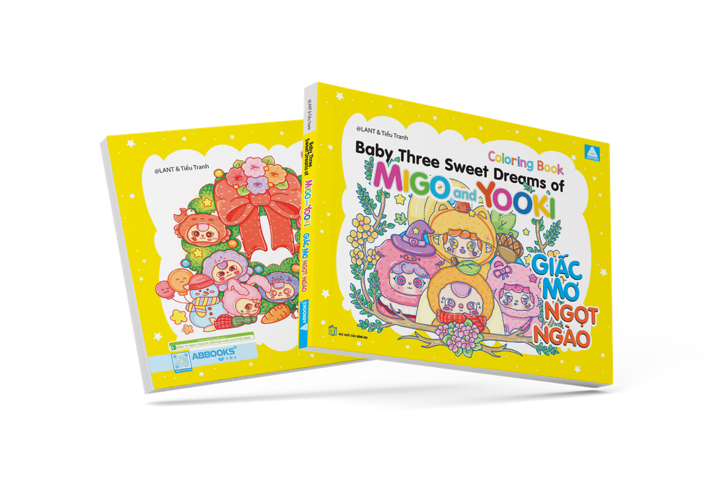 Sách tô màu - Baby Three - Sweet Dreams of Migo and Yooki - Giấc mơ ngọt ngào - ABBOOKS
