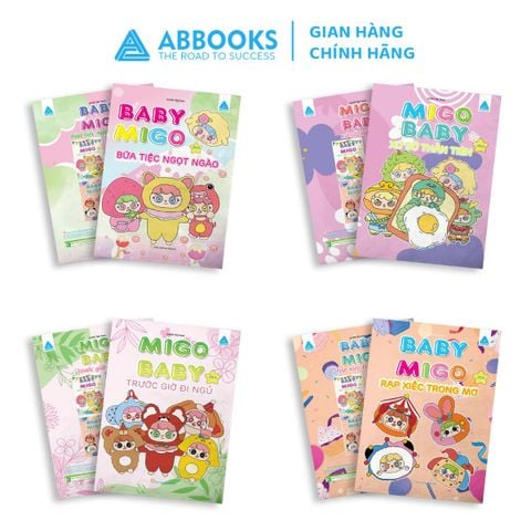 Bé tô màu ABBOOKS - Baby Migo Bữa tiệc ngọt ngào, Xử sở thần tiên, Trước giờ đi ngủ, Rạp xiếc trong mơ