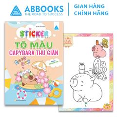 Sách Tô Màu - Sticker - Capybara Chăm Học, Capybara Thư Giãn, Capybara Yêu Âm Nhạc, Capybara Chuyên Gia Ẩm Thực