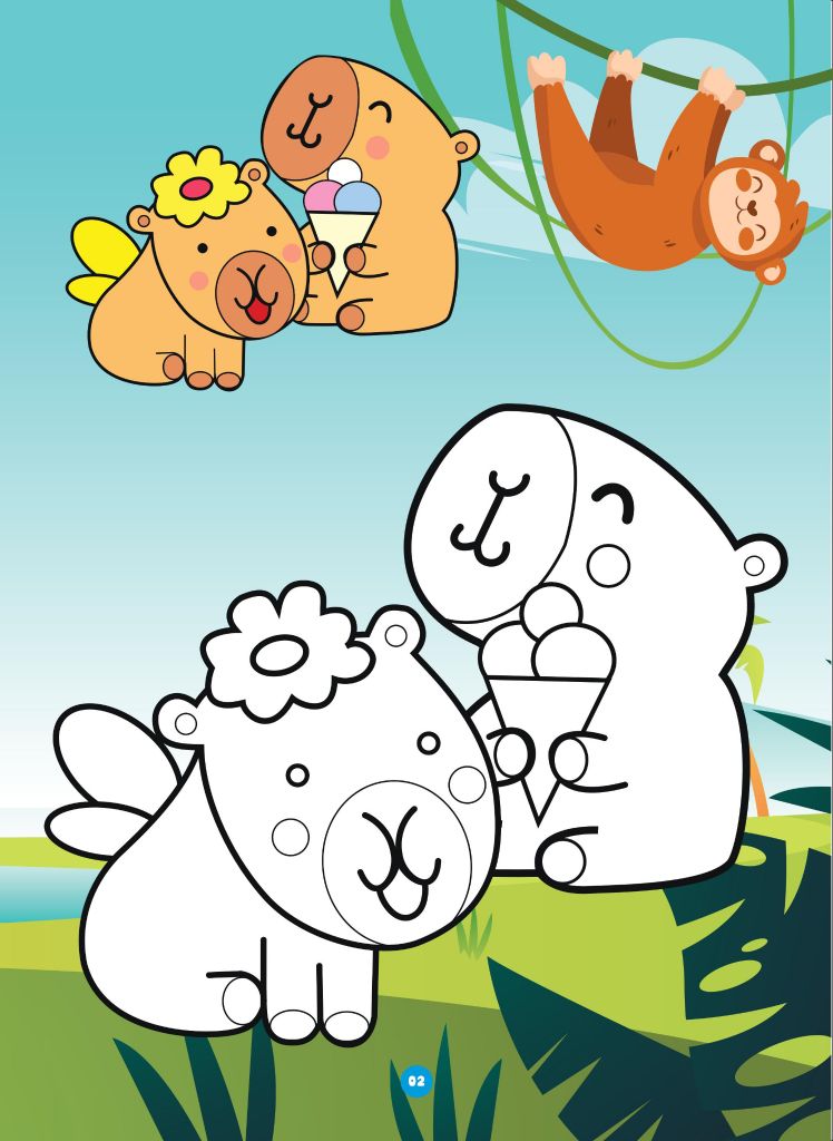 Sách - Bé tô màu - Dạo chơi cùng Capybara