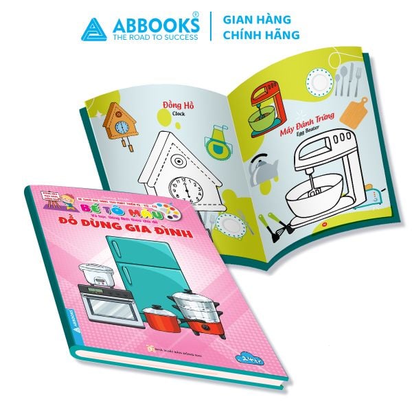 Sách - Bé tô màu và học tiếng anh theo chủ đề - Đồ dùng gia đình