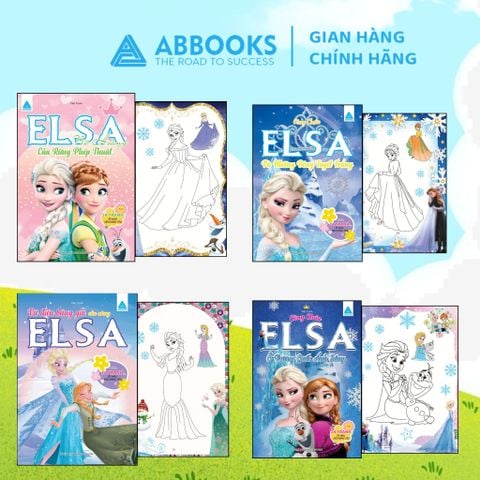 Sách tô màu cho bé - Công Chúa Elsa - Ở Vương Quốc Ánh sáng,  Và Những Bông Tuyết Trắng, Nữ Hoàng Của Rừng Phép Thuật, Vũ điệu Băng Giá Của Nàng Elsa