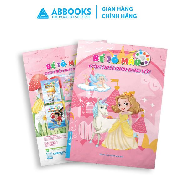 Sách - Bé tô màu ABBOOKS - Công Chúa Chibi Đáng yêu, Vui cùng bạn - Bộ 2 cuốn