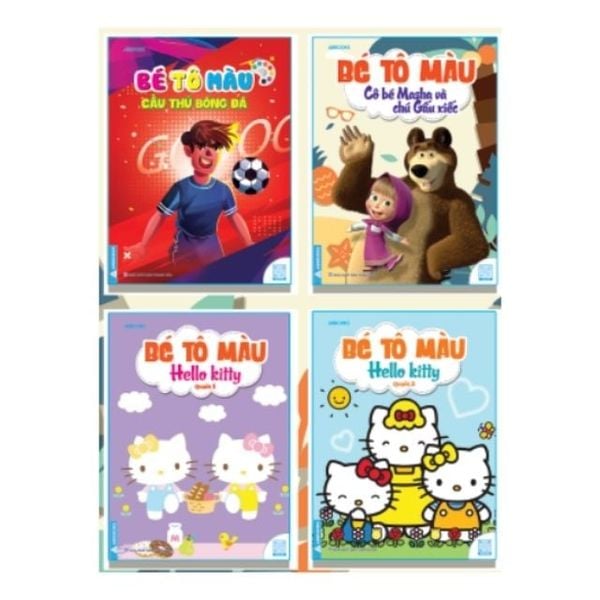 Bé Tô Màu - Cầu Thủ Bóng Đá, Cô Bé Masha Và Chú Gấu Xiếc, Hello Kitty 1+2