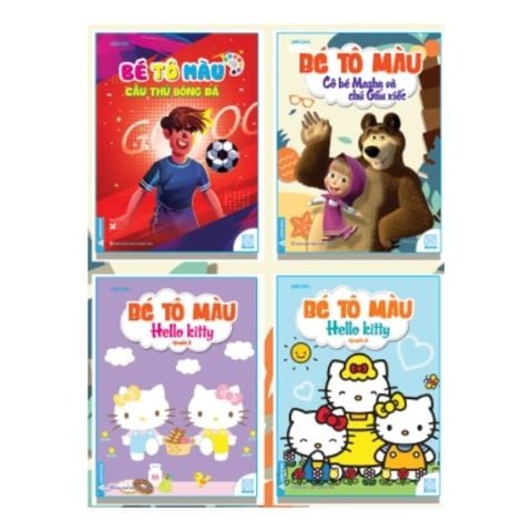 Bé Tô Màu - Cầu Thủ Bóng Đá, Cô Bé Masha Và Chú Gấu Xiếc, Hello Kitty 1+2