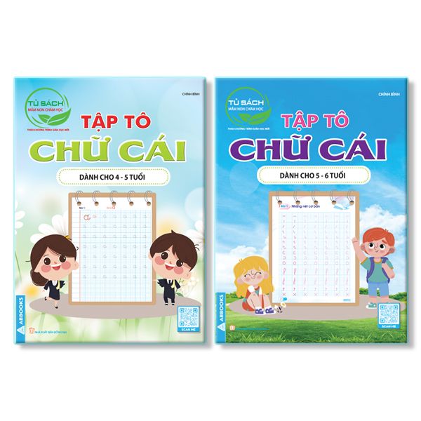 Tủ Sách - Mầm Non Chăm Học - Theo Chương Trình Giáo Dục Mới -  Tập Tô Chữ Cái - Combo 2 cuốn