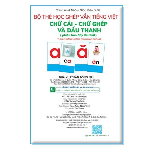 Flashcard - Bộ Thẻ Học Ghép Vần Tiếng Việt - Chữ Cái Chữ Ghép Và Dấu Thanh (Tái Bản 2022)