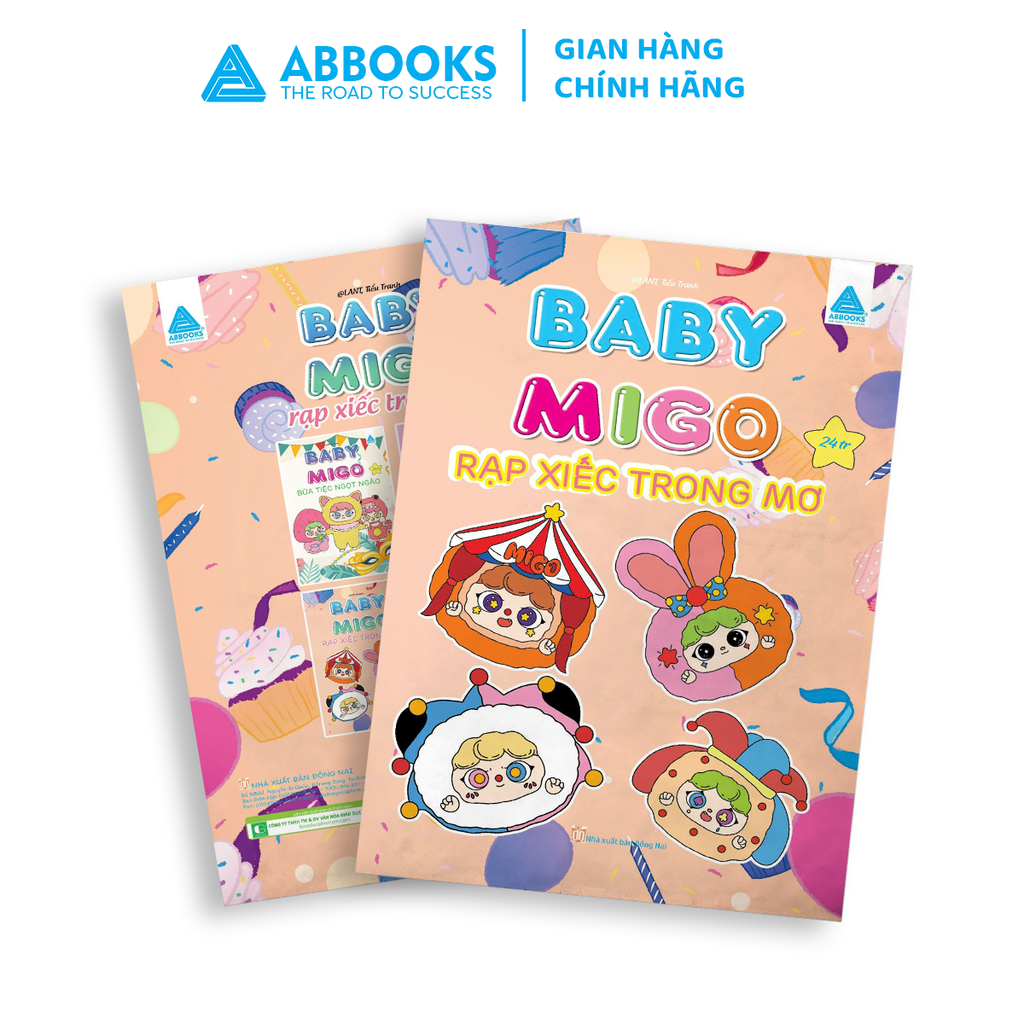 Bé tô màu ABBOOKS - Baby Migo Bữa tiệc ngọt ngào, Xử sở thần tiên, Trước giờ đi ngủ, Rạp xiếc trong mơ