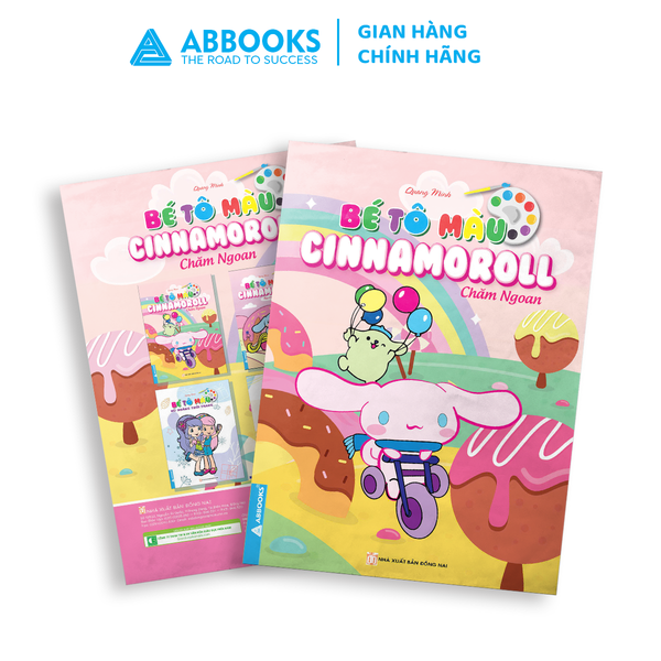 Sách - Bé tô màu ABBOOKS - Cinnamoroll Chăm Ngoan, Dạo chơi trong rừng - Bộ 2 cuốn