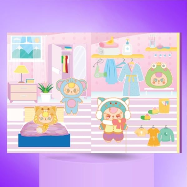 Sách - Sticker Baby Three - Chăm việc nhà, Lớp học mẫu giáo, Ngày cuối tuần, Siêu thị vui vẻ - ABBOOKS