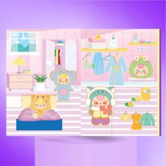 Sách - Sticker Baby Three - Chăm việc nhà, Lớp học mẫu giáo, Ngày cuối tuần, Siêu thị vui vẻ - ABBOOKS