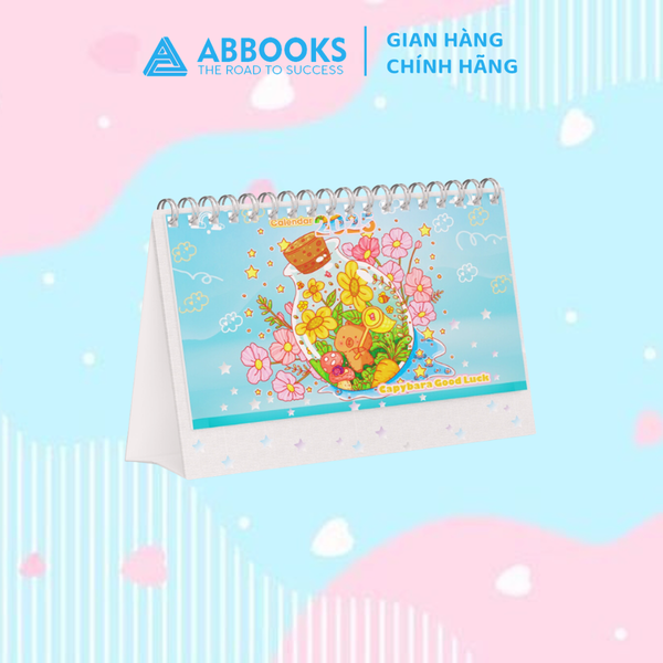 ABBOOKS - Lịch để bàn Capybara Good Luck 2025 - Kích thước 17.5x8x21cm