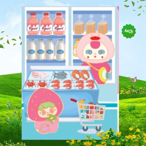 Sách - Sticker Baby Three - Chăm việc nhà, Lớp học mẫu giáo, Ngày cuối tuần, Siêu thị vui vẻ - ABBOOKS
