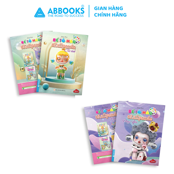 Sách - Bé tô màu ABBOOKS - Skullpanda cá tính, đáng yêu - Bộ 2 cuốn