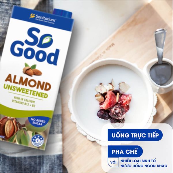 Sữa hạt hạnh nhân không đường So Good 1L