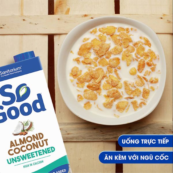 Sữa hạt hạnh nhân kem dừa không đường So Good 1L