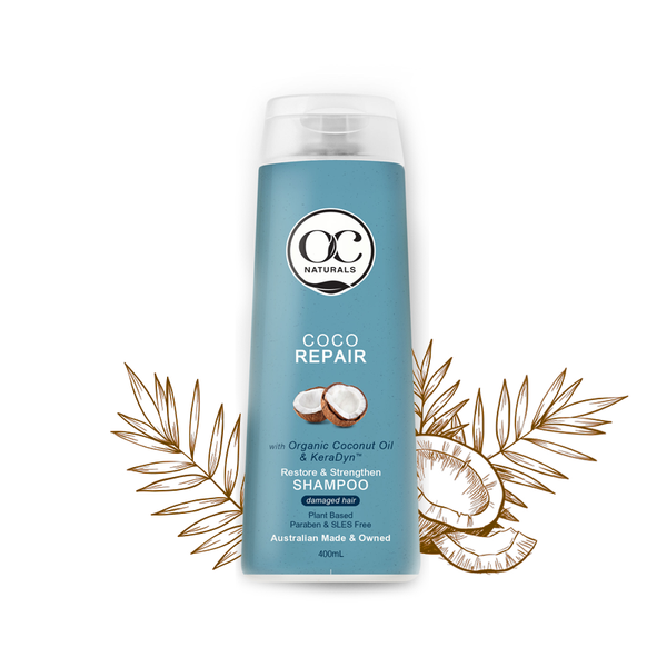 Dầu gội phục hồi tóc hư tổn dưỡng chất dầu dừa và dầu cải OC Naturals 400ml