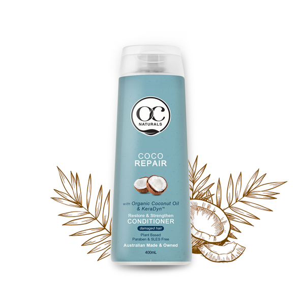 Dầu xả phục hồi tóc hư tổn dưỡng chất dầu dừa và dầu cải OC Naturals 400ml