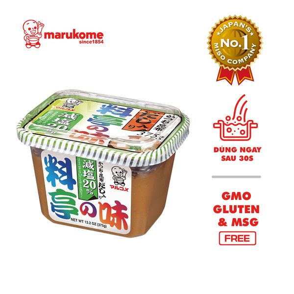 Hộp tương miso dashi ít muối Marukome 375g