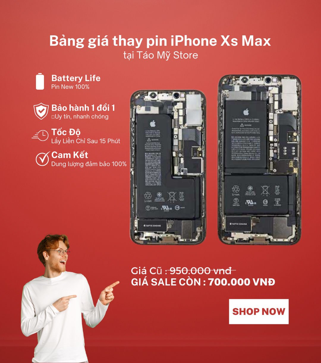  Thay pin iPhone Xs Max chính hãng 