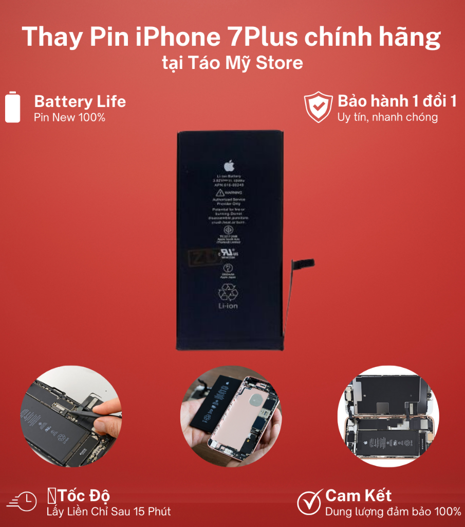  Thay pin iPhone 7Plus 