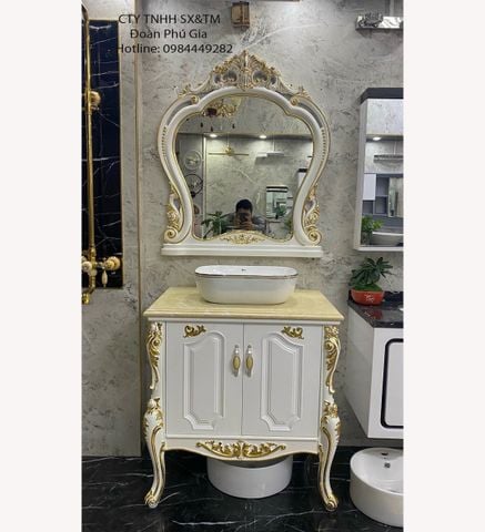  Tủ lavabo 80cm dát vàng cao cấp 