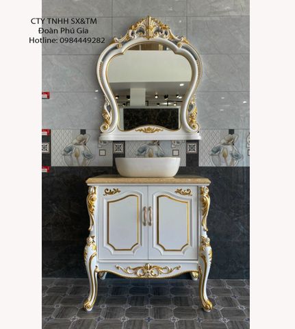  Tủ lavabo 80cm dát vàng cao cấp 