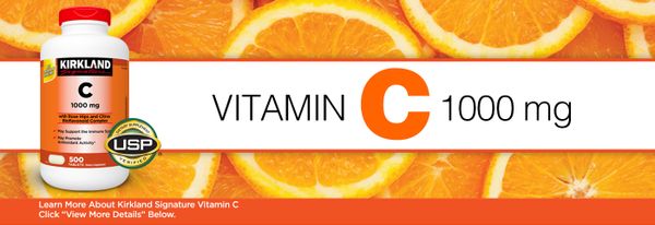  Viên Uống Bổ Sung Vitamin C 1000mg Kirkland 500 Viên_ Mỹ 