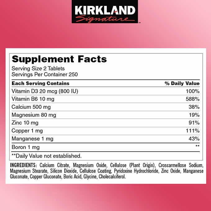  Viên Bổ Sung Calcium Citrate Magnesium And Zinc - Kirkland_500 Viên 