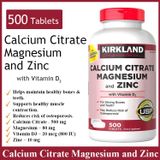  Viên Bổ Sung Calcium Citrate Magnesium And Zinc - Kirkland_500 Viên 