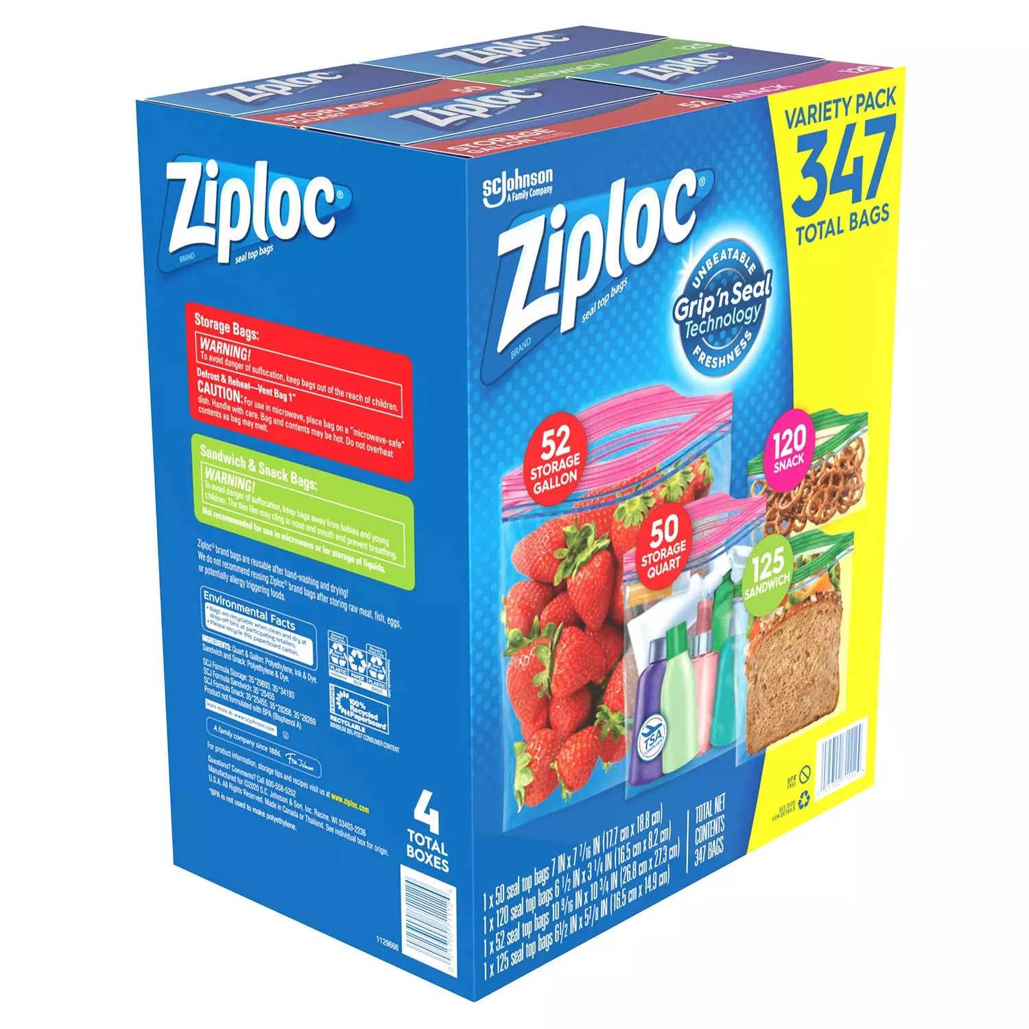  Túi Ziploc Đa Năng Nhiều Size Ziploc Variety 347 Cái 