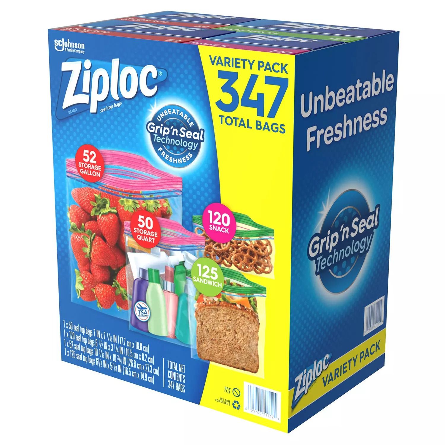  Túi Ziploc Đa Năng Nhiều Size Ziploc Variety 347 Cái 