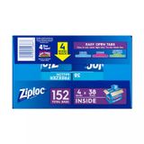  Túi Ziploc Đa Năng 2 Dây Kéo Size Lớn 152 Cái, 38 Cái * 4 Hộp Nhỏ 