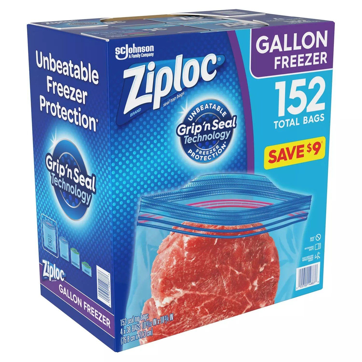  Túi Ziploc Đa Năng 2 Dây Kéo Size Lớn 152 Cái, 38 Cái * 4 Hộp Nhỏ 