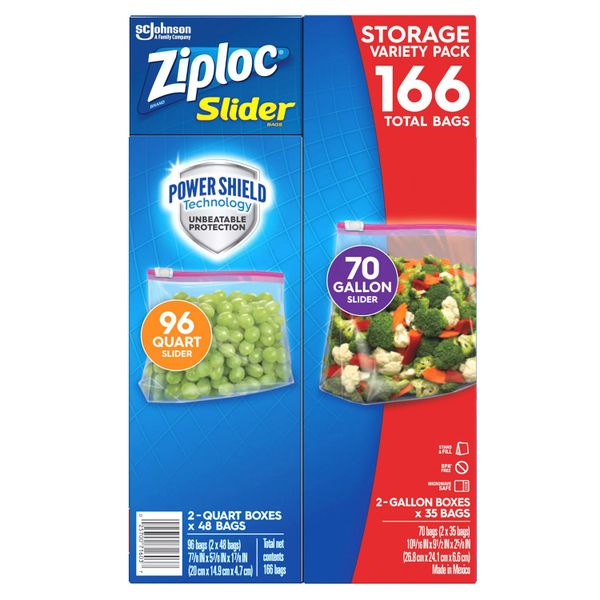  Túi Ziploc Đa Năng Slider Dây Khóa Kéo 2 Size 166 Cái 4 Hộp 