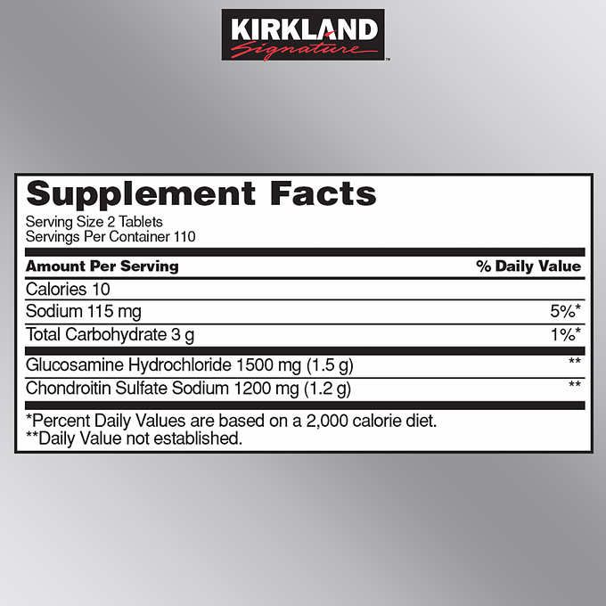  Viên uống bổ khớp Kirkland Glucosamine 1500mg & Chondroitin 1200mg_220Viên 