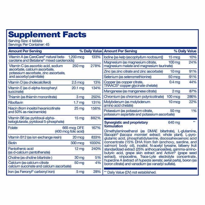  Viên Uống Bổ Não, Tăng Cường Trí Nhớ, Giảm Stress Focus Factor 180 viên_Mỹ 