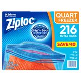  Túi Ziploc Đa Năng Quart Freezer 216 cái_Mỹ 