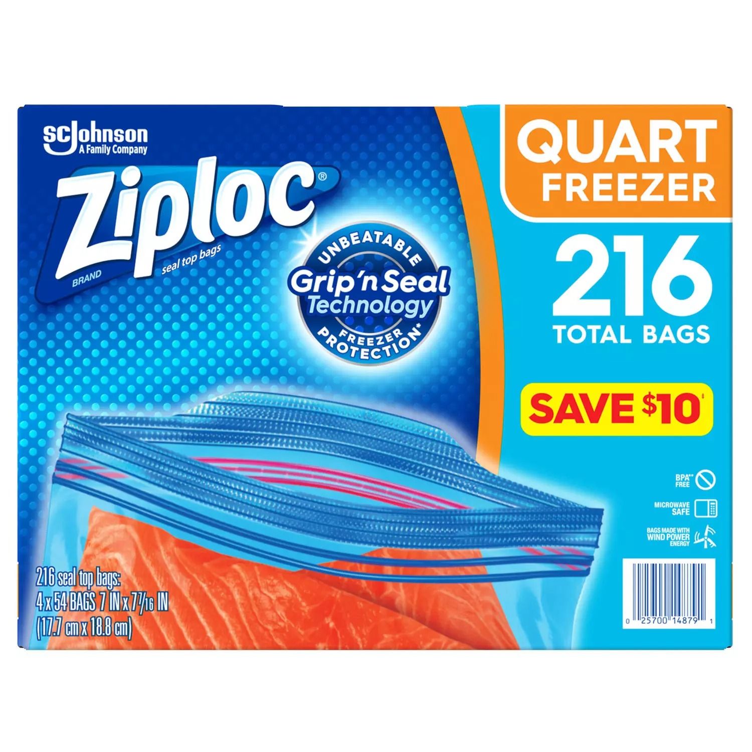  Túi Ziploc Đa Năng Quart Freezer 216 cái_Mỹ 