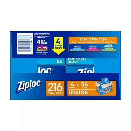  Túi Ziploc Đa Năng Quart Freezer 216 cái_Mỹ 