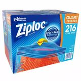  Túi Ziploc Đa Năng Quart Freezer 216 cái_Mỹ 