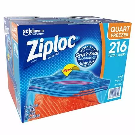  Túi Ziploc Đa Năng Quart Freezer 216 cái_Mỹ 