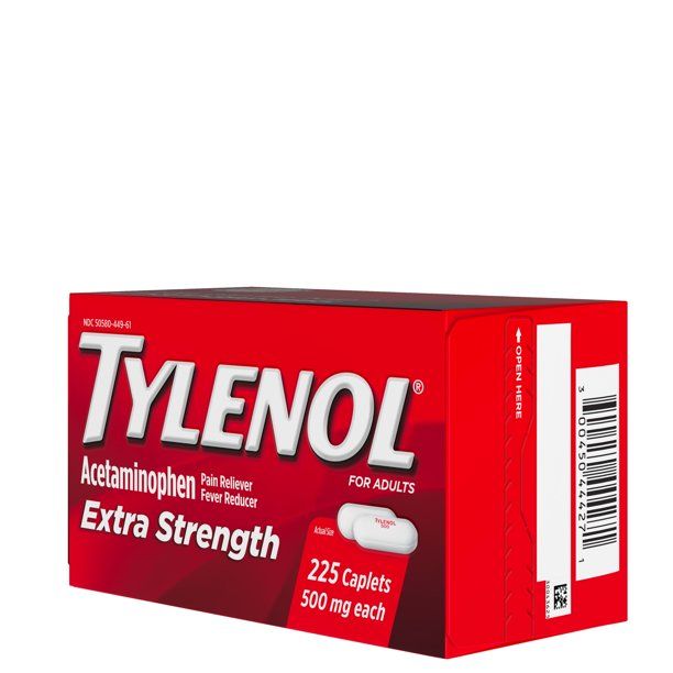  Thuốc Giảm Đau Và Hạ Sốt Tylenol Acetaminophen Extra Strength 500mg 225 Viên_Mỹ 