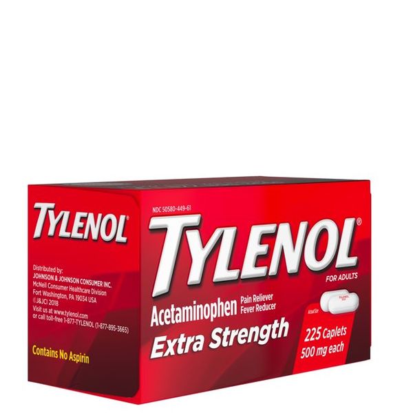  Thuốc Giảm Đau Và Hạ Sốt Tylenol Acetaminophen Extra Strength 500mg 225 Viên_Mỹ 