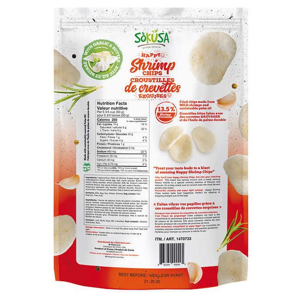  Bánh Snack Tôm Phô Mai Tỏi Happy Sokusa 454g_Mỹ 