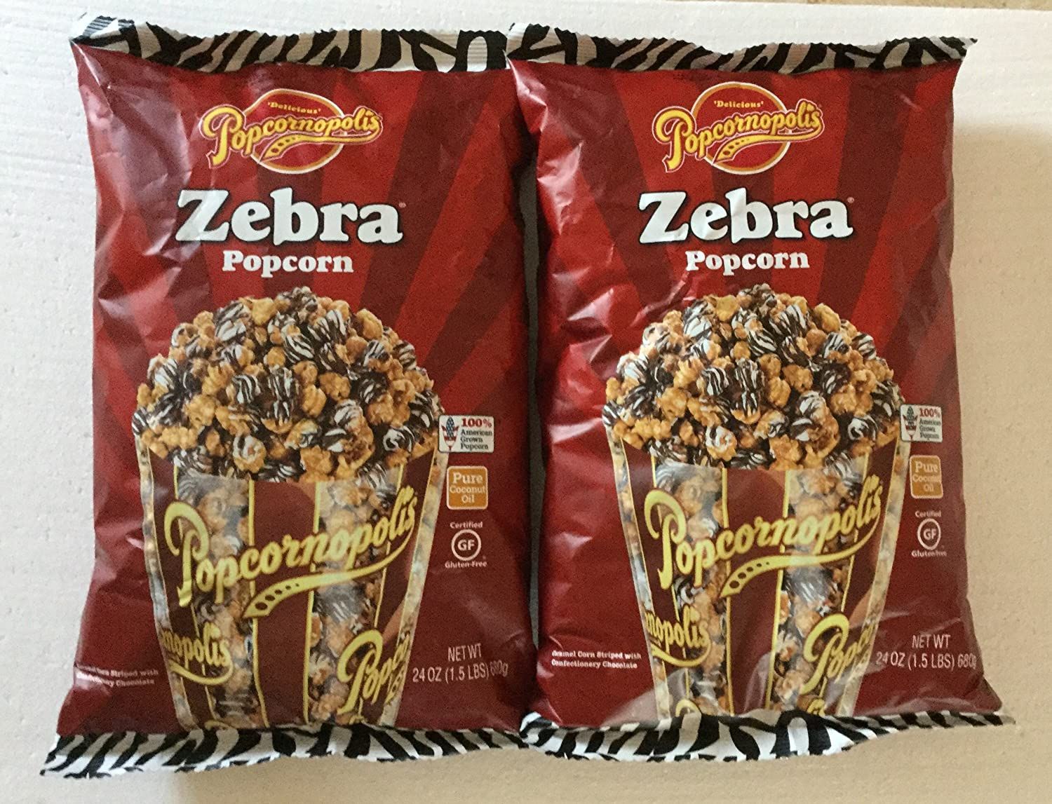  Bắp rang Caramel và socola Popcornopolis zebra Non GMO 680g_Mỹ 